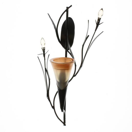 12.5" Dawn Lily Candle Wall Sconce
